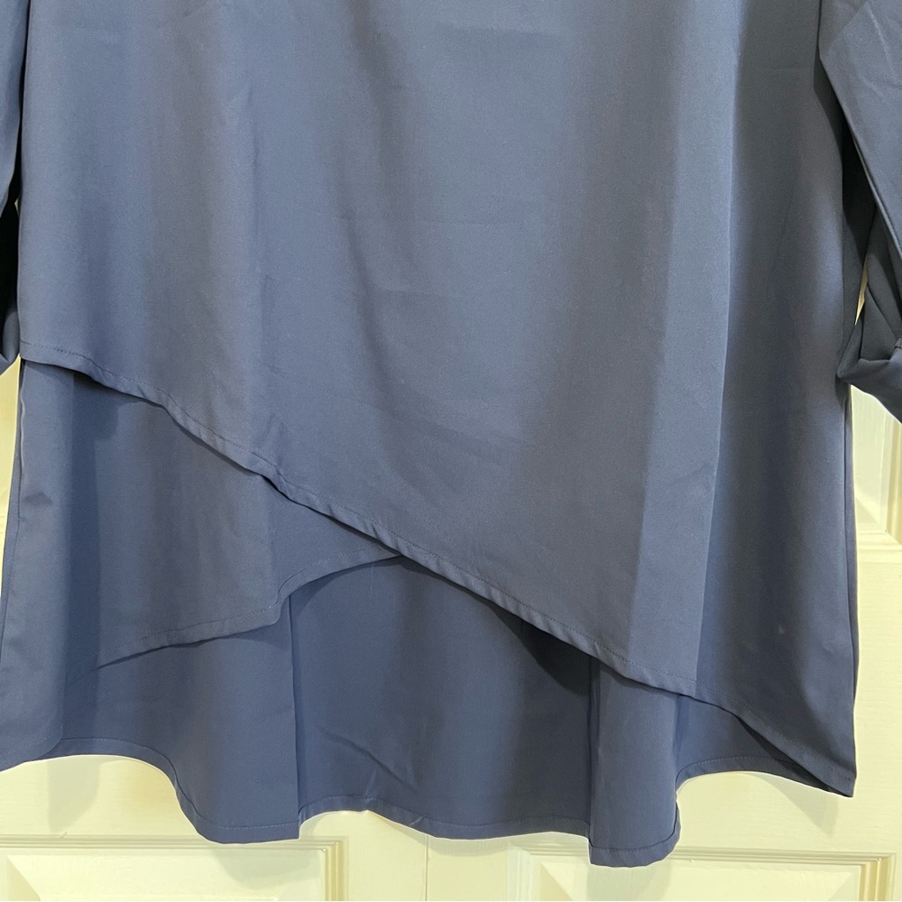 Coolibar Santa Barbara Tunic Top with Roll-up Sleeves in Navy UPF 50+ Size Large - Picture 6 of 14